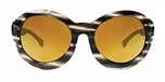 Crystal brown line pattern / Gold mirror brown color UV400 protection lenses