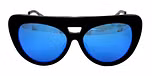 Black / Matt silver / Blue mirror effect in Grey color UV400 protection lenses