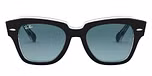 BLACK ON TRANSPARENT / black / blue gradient grey