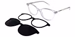Transparent Frame / With Two Magnetic Clip ons ( Black Blank, Black Polarised)
