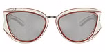 White brushed red / Mirror silver