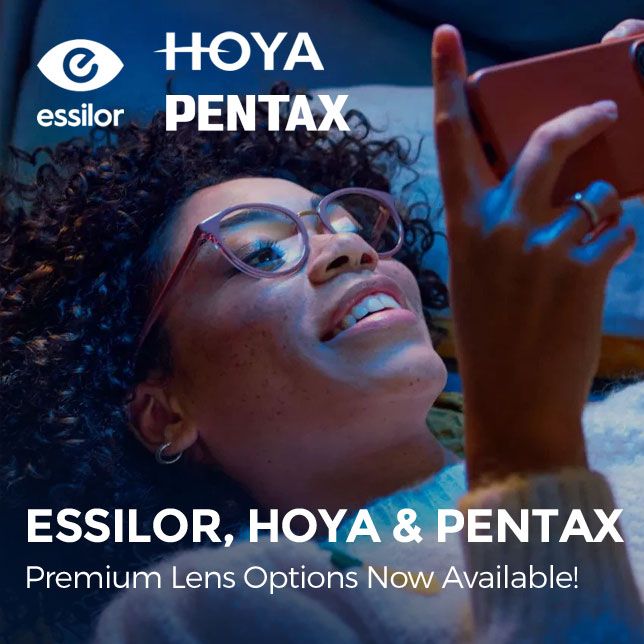 Essilor, Hoya & Pentax Lenses - Premium lens options available from SelectSpecs now.
