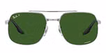 SILVER / silver / dark green polarized