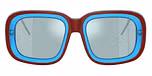 Metal brown / Light azure silver mirror
