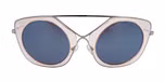Silver / Crystal light orange and glittery / Mirror effect grey color UV400 protection lenses