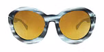 Crystal blue line pattern / Mirror effect grey color UV400 protection lenses