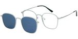 Silver with Blue Clip-on