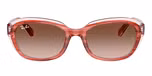 Striped Pink On Transparent Pink / Pink / Gradient Brown