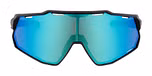 Matte Black with Blue Mirror Lenses