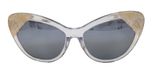 Crystal + pearl / Mirror effect grey color UV400 protection lenses