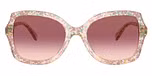 Transparent Floral Field / Purple Pink Gradient