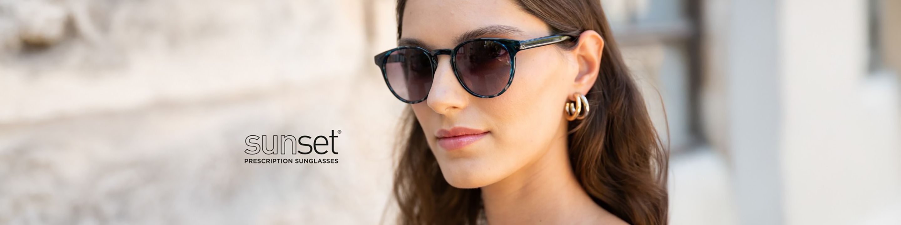 Sunset designer sunglassess desktop banner