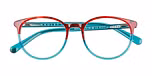 Gloss smoke red / solid red & turquoise