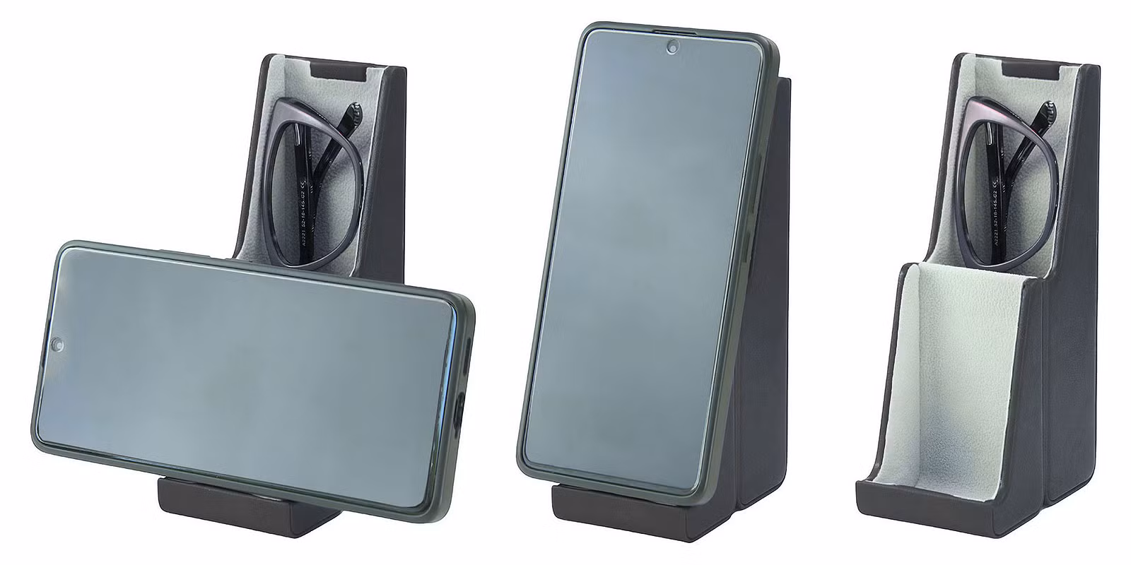 Leatherette Glasses Case & Phone Stand
