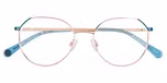 Shiny rose gold / Teal / Pink & crystal teal