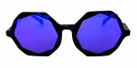 Woodern effect surface in blue tortoise / Blue mirror effect Polarized grey color UV400 protection lenses