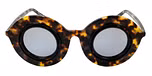 Brown tortoise / Mirror effect grey color UV400 protection lenses