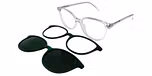 Transparent Frame / With Two Magnetic Clip ons ( Green Blank, Green Polarised)