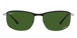 BLACK ON SILVER / black / polarized dark green