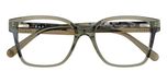 Gloss olive crystal frame with grey tort 
laminations at front and temple