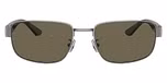 Shiny Gunmetal / Brown Solid