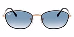 Black On Rose Gold / Clear Gradient Blue