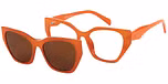Rust with Brown Clip-on