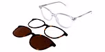 Transparent Frame / With Two Magnetic Clip ons ( Tortoise Blank, Tortoise Polarised)